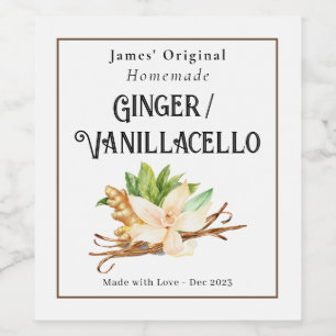 Étiquette Pour Bouteilles De Vin Gingembre maison sur mesure / Vanillacello Étiquet