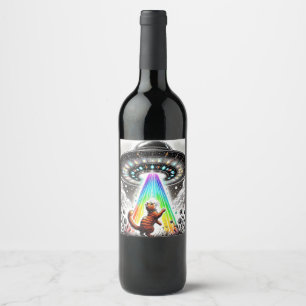 Étiquette Pour Bouteilles De Vin Ginger Kitty et OVNI