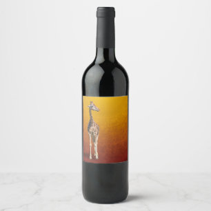 ÉTIQUETTE POUR BOUTEILLES DE VIN GIRAFFE