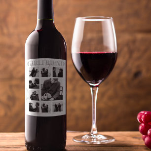 Étiquette Pour Bouteilles De Vin Girlfriend Together Forever Photo Collage