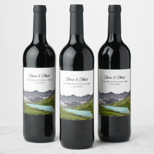 Étiquette Pour Bouteilles De Vin Glacier National Park Mariage Favoriser Personnali