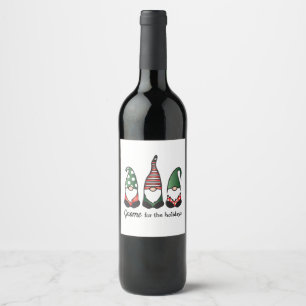Étiquette Pour Bouteilles De Vin Gnome Pour Les Vacances
