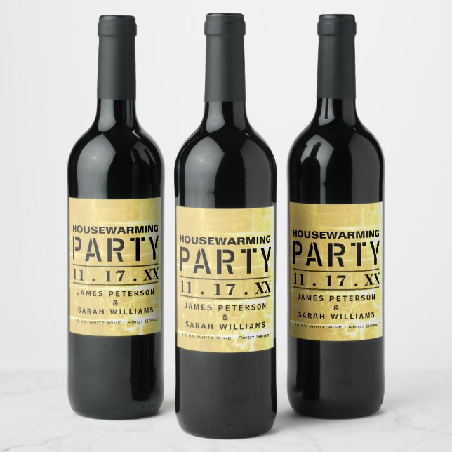 Étiquette Pour Bouteilles De Vin Gold Club Poster Fête de réchauffement domestique (Bouteilles)