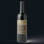 Étiquette Pour Bouteilles De Vin Gold Modern Rustic Kraft Chic Cheers Fête des mari<br><div class="desc">Étiquettes personnalisés</div>