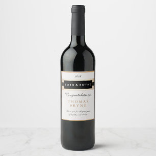 Étiquette Pour Bouteilles De Vin Gold Stripes Corporate Award Félicitations