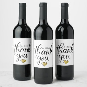 Étiquette Pour Bouteilles De Vin Gold Un Grand Merci Grâce À Clipart Merci Et À