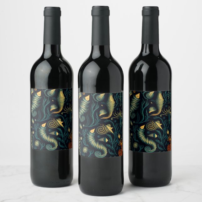 Étiquette Pour Bouteilles De Vin Golden Reefs (Bouteilles)