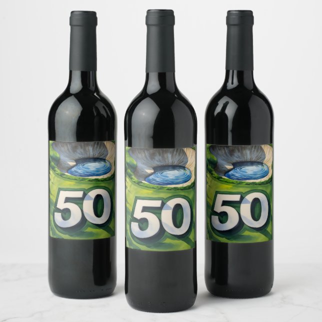 Étiquette Pour Bouteilles De Vin Golf 50e anniversaire thème pour Golfer (Bouteilles)