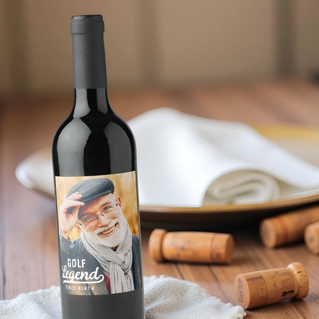 Étiquette Pour Bouteilles De Vin Golf Légende depuis la naissance Amusante Moderne  (Créateur téléchargé)
