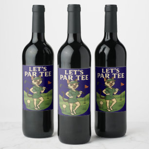 Étiquette Pour Bouteilles De Vin Golf Let's Par Tee pour Amoureux de les chats