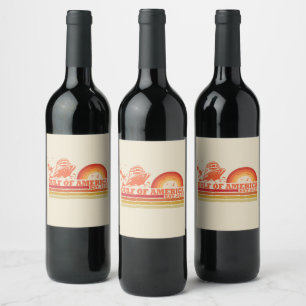 Étiquette Pour Bouteilles De Vin Golfe d'Amérique patriotique vintage-américaine