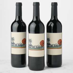 Étiquette Pour Bouteilles De Vin Golfe de l'Amérique Conception patriotique vintage