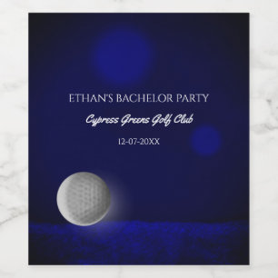 Étiquette Pour Bouteilles De Vin Golfer Bachelor partie golf bleu terrain de golf