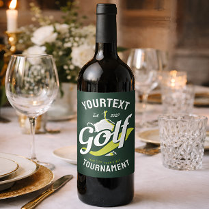 Étiquette Pour Bouteilles De Vin Golfeur Pro Trophée de Golf Tournoi de Golf
