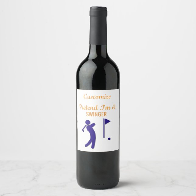 Étiquette Pour Bouteilles De Vin Golfeur Swingueur Thunder_Thunder_Cove (Devant)