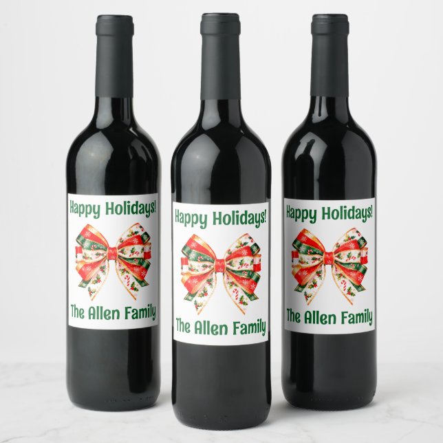 Étiquette Pour Bouteilles De Vin Gorgeous holiday wine bottle personalized (Bouteilles)