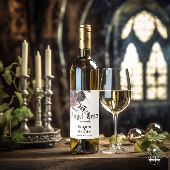 Étiquette Pour Bouteilles De Vin Goth Blanc Vin Angel Larmes (Créateur téléchargé)