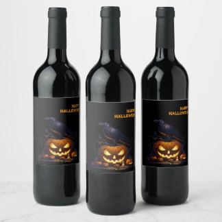 Étiquette Pour Bouteilles De Vin Goth Raven Dark Aesthetic 