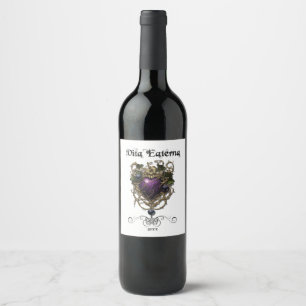 Étiquette Pour Bouteilles De Vin Gothique Vintage, Étiquette de Boisson, Art Violet