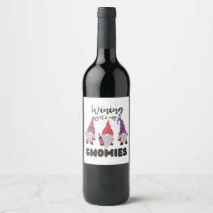 Étiquette Pour Bouteilles De Vin Goutter Avec Mes Gnomies - Gnome Boire Du Vin