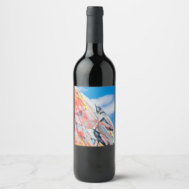 Étiquette Pour Bouteilles De Vin graffiti de planète (Devant)