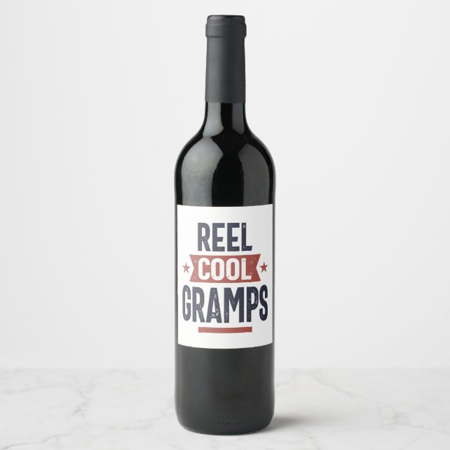 Étiquette Pour Bouteilles De Vin Grampes Cool de bobine | Cadeau Père Grand-Père (Devant)