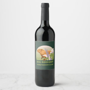 Étiquette Pour Bouteilles De Vin Grand Club de Compagnons Rongeurs Capybara