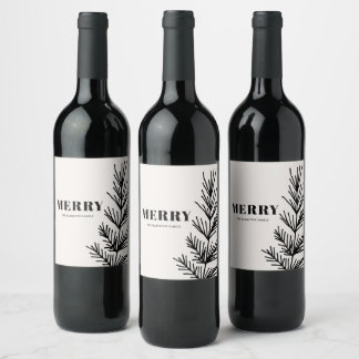 Étiquette Pour Bouteilles De Vin Grand Joyeux & Feuilles