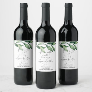 Étiquette Pour Bouteilles De Vin Grand-mère à nouveau d'être la grossesse maman Fai