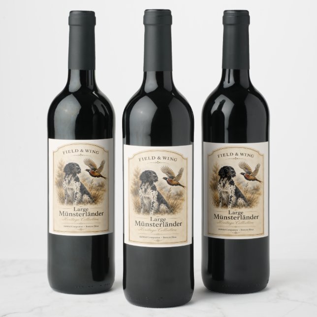 Étiquette Pour Bouteilles De Vin Grand Münsterländer avec Faisan (Bouteilles)