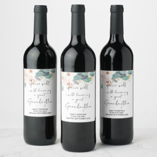 Étiquette Pour Bouteilles De Vin Grande grand-mère d'être la mère de la Faire-part