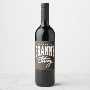 Étiquette Pour Bouteilles De Vin Granny Strong