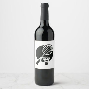Étiquette Pour Bouteilles De Vin Graphique de badminton
