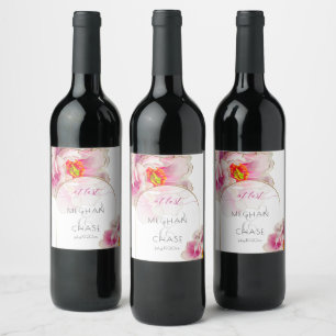Étiquette Pour Bouteilles De Vin Gras moderne Scarlet Peony