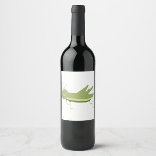Étiquette Pour Bouteilles De Vin Grasshopper vert