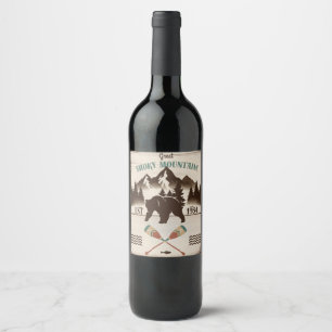 Étiquette Pour Bouteilles De Vin Great Smoky Mountains, TN ours