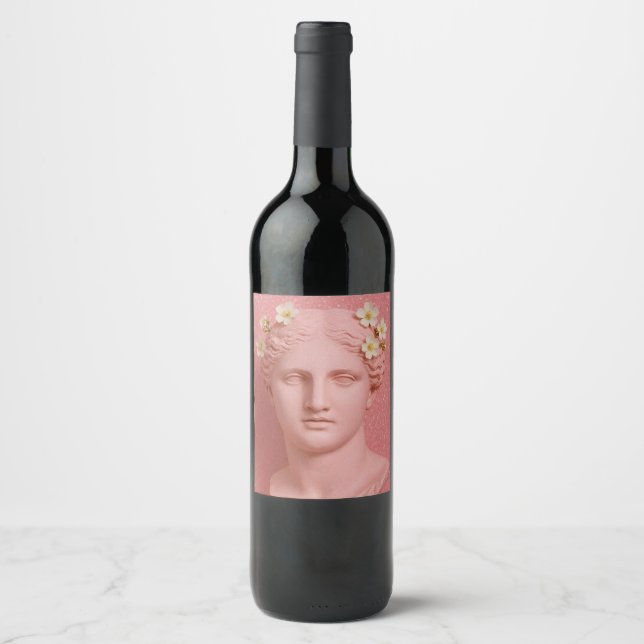 Étiquette Pour Bouteilles De Vin Greek Pink Wine Label. (Devant)