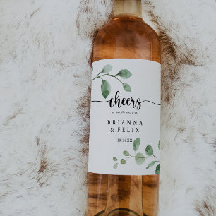 Étiquette Pour Bouteilles De Vin Green Delight Eucalyptus Mariage