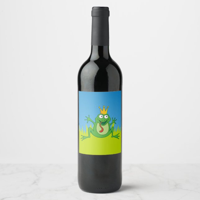 Étiquette Pour Bouteilles De Vin Grenouille (Devant)