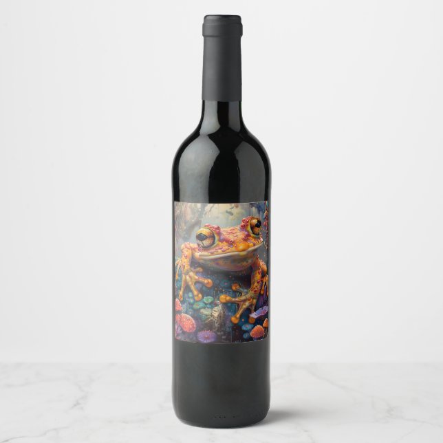 Étiquette Pour Bouteilles De Vin Grenouille magique Fairytale (Devant)