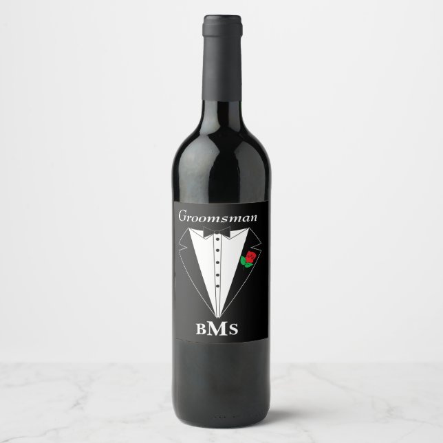 Étiquette Pour Bouteilles De Vin Groom, Groomsmen et Best Man Bachelor Party ⭐ ⭐ ⭐  (Devant)