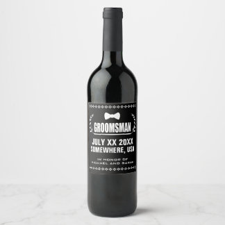 Étiquette Pour Bouteilles De Vin Groomsman personnalisé