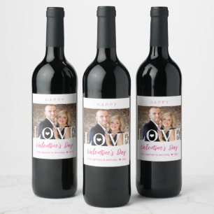 Étiquette Pour Bouteilles De Vin Grosses lettres d'amour   Moderne votre script pho
