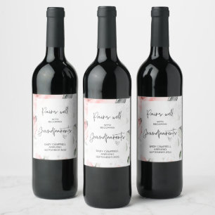 Étiquette Pour Bouteilles De Vin Grossesse Bébé Faire-part Grand-parents pour gagne