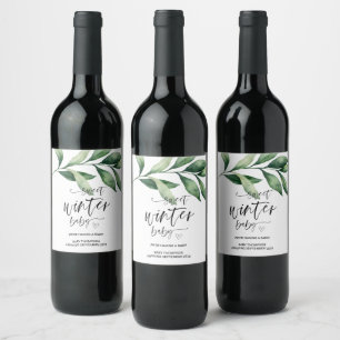 Étiquette Pour Bouteilles De Vin Grossesse Faire-part Hiver Bébé Im Pregnant Win