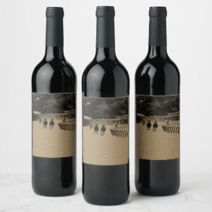 Étiquette Pour Bouteilles De Vin Grunge boueuse de voie de course de chevaux