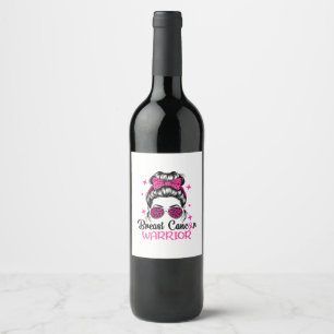 Étiquette Pour Bouteilles De Vin Guerrier de sensibilisation au cancer du sein