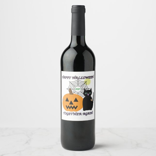 Étiquette Pour Bouteilles De Vin Halloween 2021 (Devant)