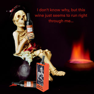 Étiquette Pour Bouteilles De Vin Halloween amusant customisé orange et noir