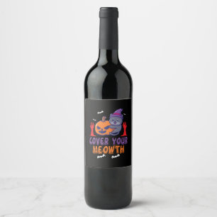 Étiquette Pour Bouteilles De Vin Halloween Couvrez votre Meowday